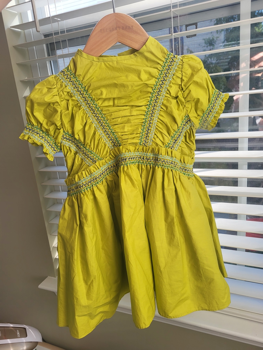 Lime Green Smocked Kids Costume Dress - NWOT